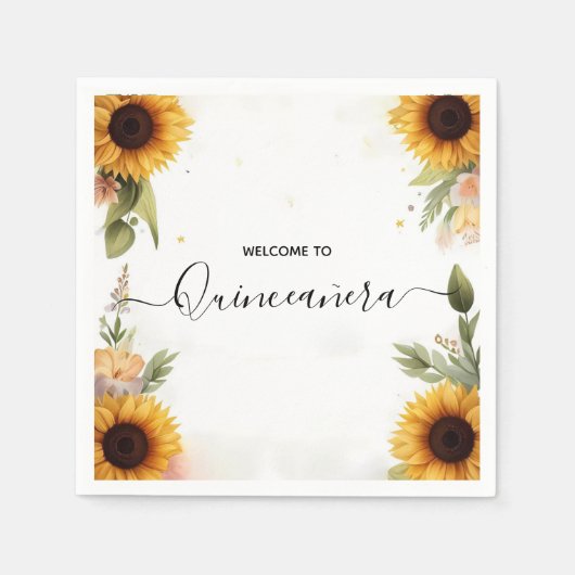 Fun Joy Lily Twin Dual Joint Double Quinceanera Serviette (Vorderseite)