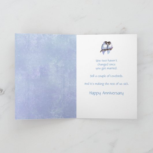 Fun Jubiläum Love Vogel Spaß Karte (Innenseite)