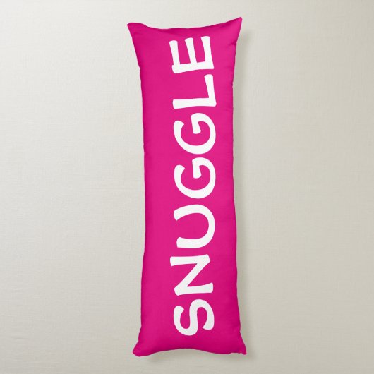 Fun jumbo Text oder Name Typografie auf Fuchsia Seitenschläferkissen (Rückseite (Vertikal))