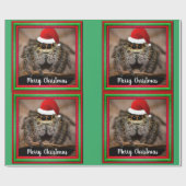 Fun Jumping Spider in der Weihnachtsmannmütze Weih Geschenkpapier (Flach)