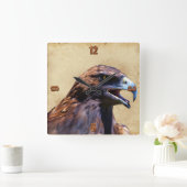 Fun Juvenile Bald Eagle Attitude Wildlife Quadratische Wanduhr (Zuhause)