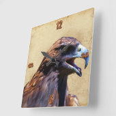 Fun Juvenile Bald Eagle Attitude Wildlife Quadratische Wanduhr (Winkel)