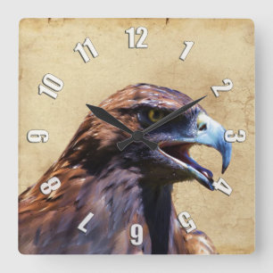 Fun Juvenile Bald Eagle Bad Attitude Quadratische Wanduhr