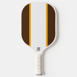 Fun Kakao Braune Border White Centre Streifen Pickleball Schläger