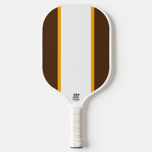 Fun Kakao Braune Border White Centre Streifen Pickleball Schläger (Vorderseite)