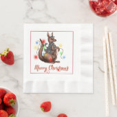 Fun Kangaroo Christmas Napkin Serviette (Beispiel)
