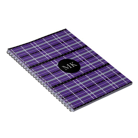 Fun Kariertes Mit Monogramm Notebook Notizblock (Rechte Seite)