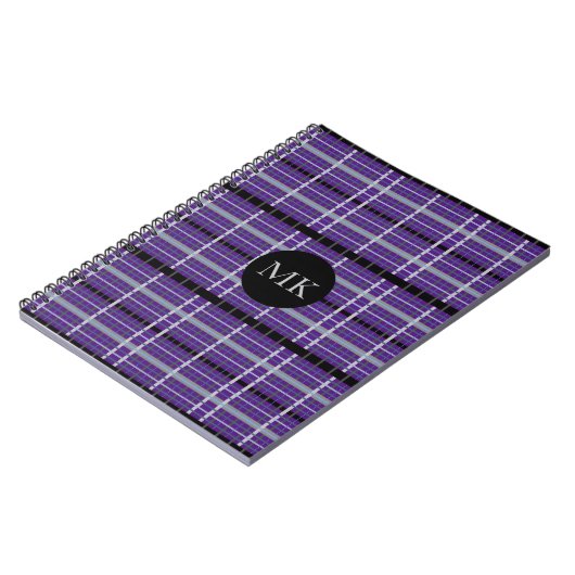 Fun Kariertes Mit Monogramm Notebook Notizblock (Linke Seite)