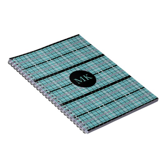 Fun Kariertes Mit Monogramm Notebook Notizblock (Rechte Seite)