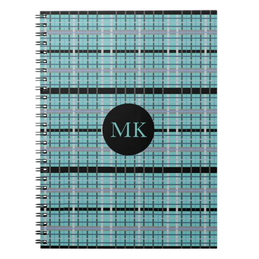 Fun Kariertes Mit Monogramm Notebook Notizblock (Vorderseite)