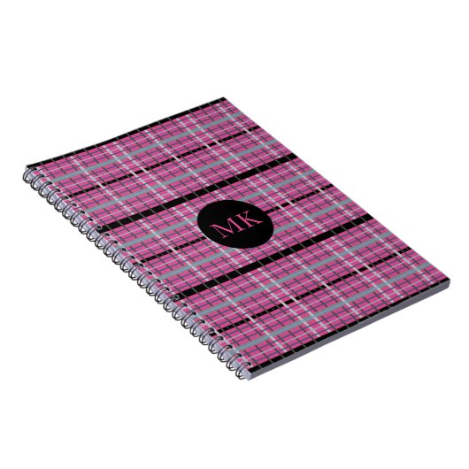 Fun Kariertes Mit Monogramm Notebook Notizblock (Rechte Seite)