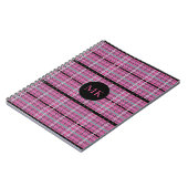Fun Kariertes Mit Monogramm Notebook Notizblock (Linke Seite)