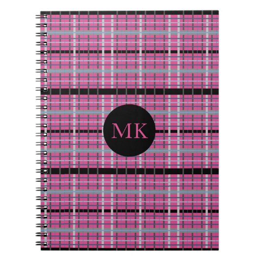 Fun Kariertes Mit Monogramm Notebook Notizblock (Vorderseite)