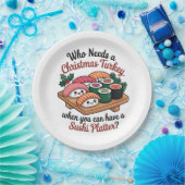 Fun Kawaii Christmas Sushi Platter Pappteller (Party)