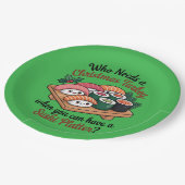 Fun Kawaii Christmas Sushi Platter Pappteller (Schrägansicht)