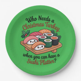Fun Kawaii Christmas Sushi Platter Pappteller