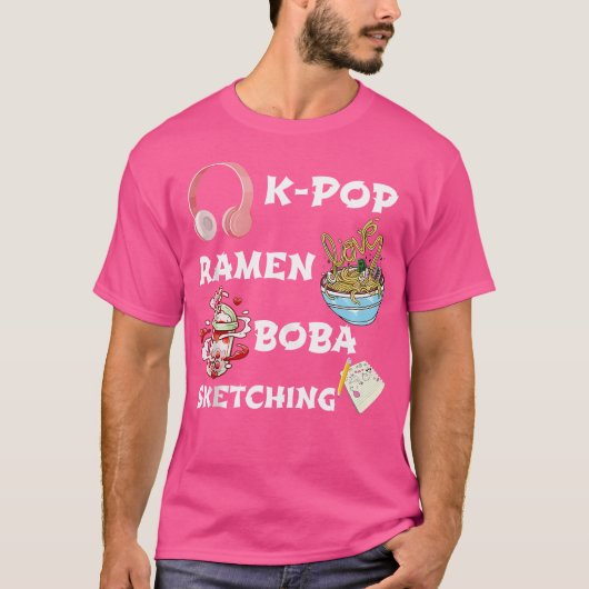 Fun Kawaii K-Pop Ramen Boba Ice Bubble Tee Sketchi (Vorderseite)