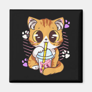 Fun Kawaii Niedliche Katze Boba Blubble Milk Tee A Magnet