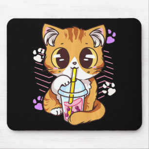 Fun Kawaii Niedliche Katze Boba Blubble Milk Tee A Mousepad