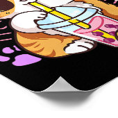 Fun Kawaii Niedliche Katze Boba Blubble Milk Tee A Poster (Ecke)