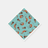 Fun Kawaii Shrimp Meeresfrüchte Cocktail Serviette (Ecke)