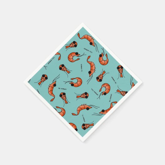 Fun Kawaii Shrimp Meeresfrüchte Cocktail Serviette (Ecke)
