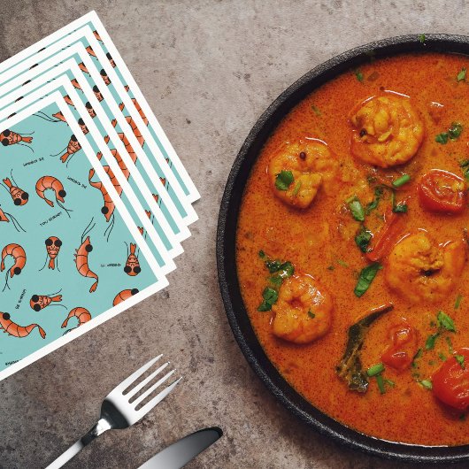 Fun Kawaii Shrimp Meeresfrüchte Cocktail Serviette