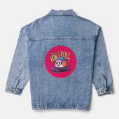 Fun Kawaii Sushi auf Skateboard Jeansjacke (Rückseite)