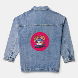Fun Kawaii Sushi auf Skateboard Jeansjacke