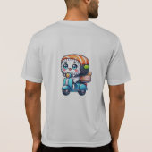 Fun Kawaii Sushi bei Lieferung Roller T-Shirt (Rückseite)
