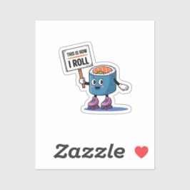 Fun Kawaii Sushi Rolli Aufkleber