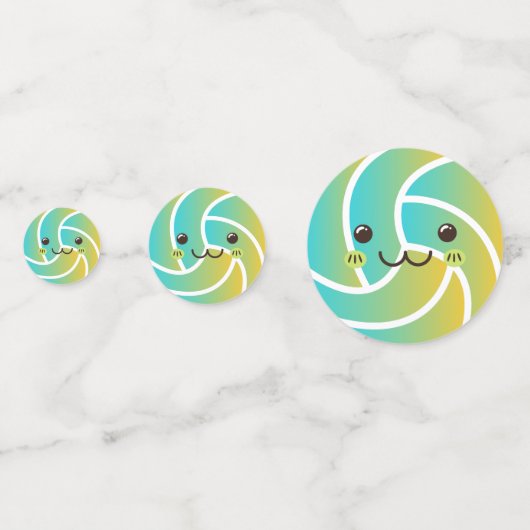 Fun Kawaii Volleyball Ball Gradient Niedliches Par Konfetti (Rückseiten)