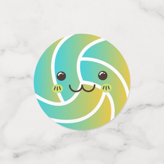 Fun Kawaii Volleyball Ball Gradient Niedliches Par Konfetti (Klein Vorderseite)
