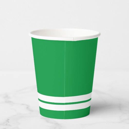 Fun Kelly Green Twin White Bottom Racing Streifen Pappbecher (Rechts)