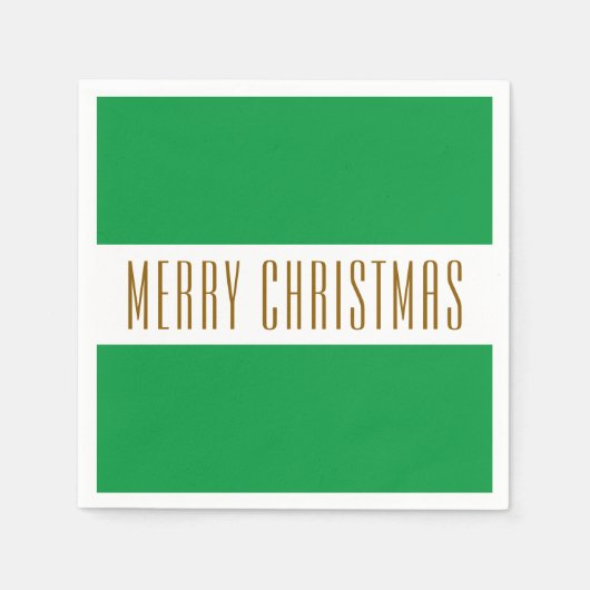 Fun Kelly Green White Stripes MERRY CHRISTMAS Serviette (Vorderseite)