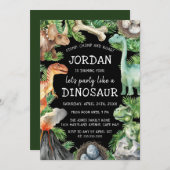 Fun Kids Dinosaur Geburtstag Einladung (Vorne/Hinten)