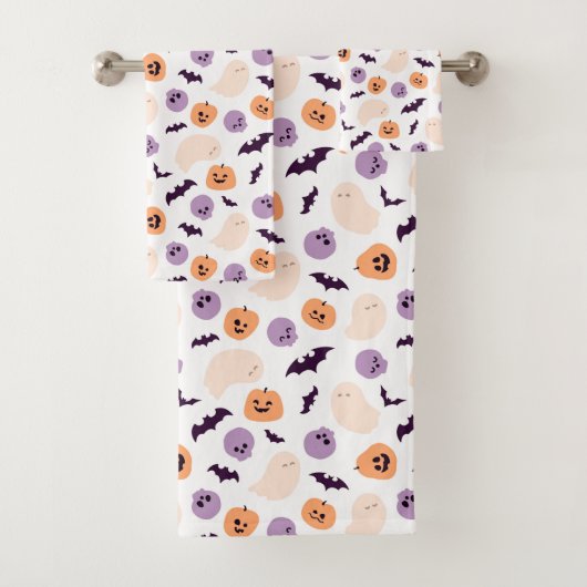 Fun Kids Halloween Muster Badhandtuch Set (Insitu)