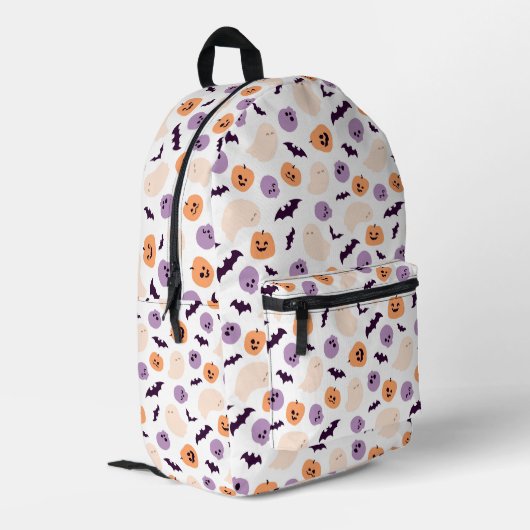 Fun Kids Halloween Muster Bedruckter Rucksack (Rückseitige Ecke links)