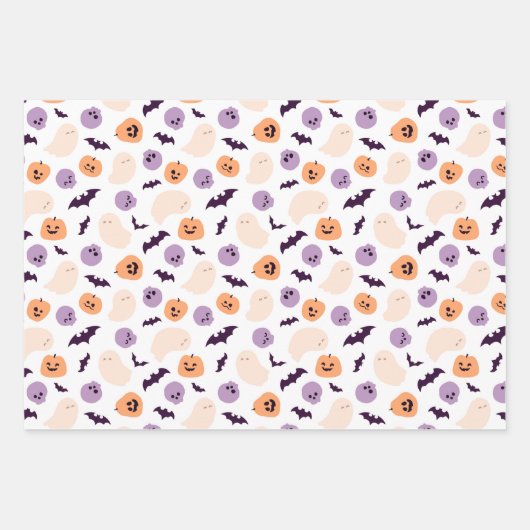 Fun Kids Halloween Muster Geschenkpapier Set (Vorderseite 3)