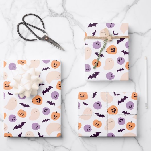 Fun Kids Halloween Muster Geschenkpapier Set (Vorderseite)