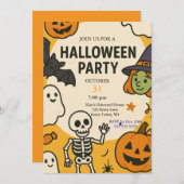 Fun Kids Halloween-Party Einladung (Vorne/Hinten)