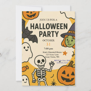 Fun Kids Halloween-Party Einladung