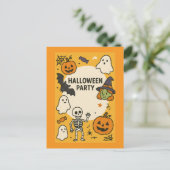 Fun Kids Halloween-Party Postkarte (Stehend Vorderseite)