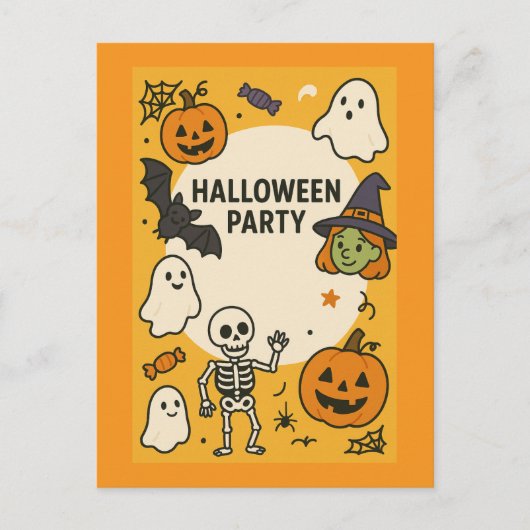 Fun Kids Halloween-Party Postkarte (Vorderseite)