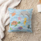 Fun Kids niedliche Meerestiere Delphin Schildkröte Kissen (Decke)