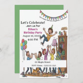 Fun Kids Party Celebration Personalized Birthday I Einladung (Vorne/Hinten)