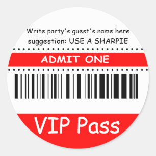 Fun Kids VIP Pass Einlass einer Geburtstagsparty ( Runder Aufkleber