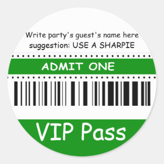 Fun Kids VIP Pass Einlass einer Geburtstagsparty ( Runder Aufkleber
