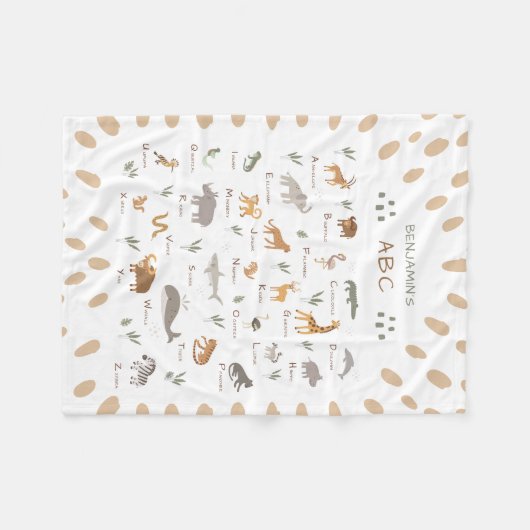 Fun Kids' Wilde Tiere Fleece Blanket (Vorderseite (Horizontal))