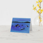Fun Killer Whales Card Karte (Gelbe Blume)